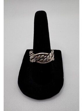 Sterling Silver 925 Mexico Twisted Rope Band Ring Size 7 Vintage Stackable